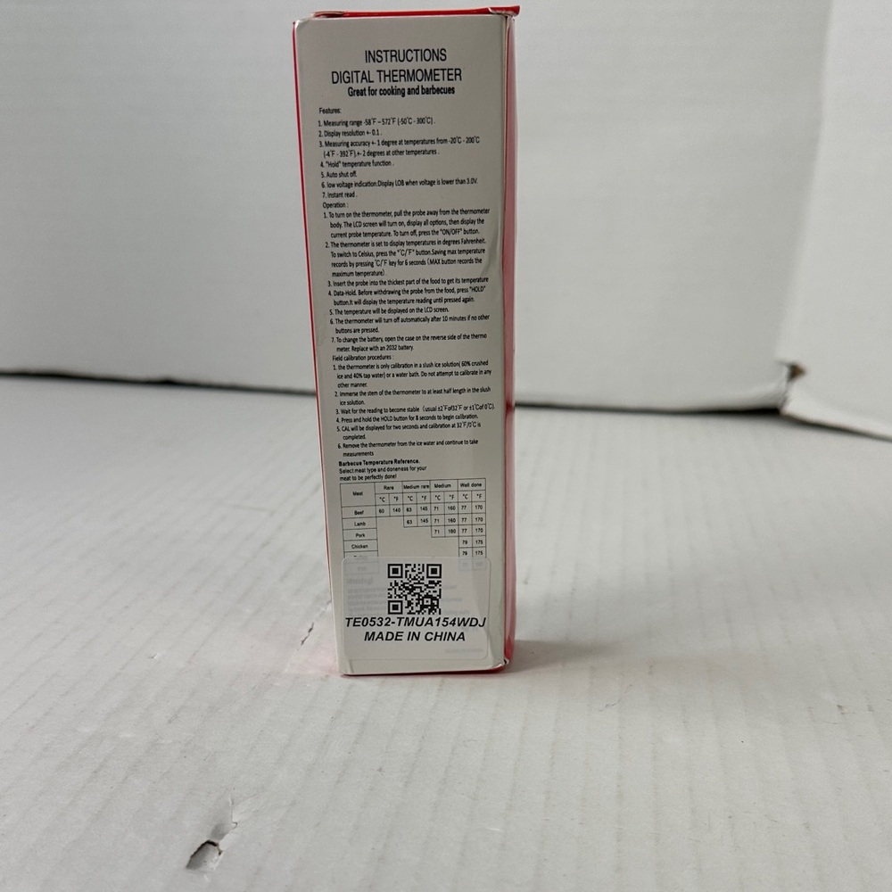 Digital Thermometer - Red - Picture 2 of 2